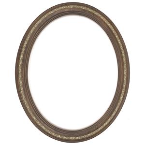 Closeout Oval Frame Walnut with Gold Inlay - 22" x 28"